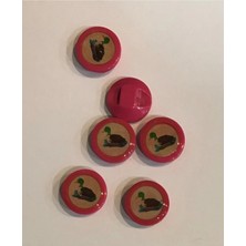 öztürk Yeşilbaş Ördek Bebe Düğmesi. 1.4cm. 6'lı Paket. Fuşya.