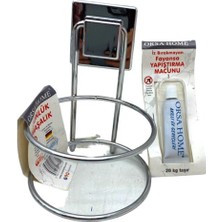 Store Mania Ieg™ Yapışkanlı Krom Fönlük Maşalık Fayansa Yapıştırma Macunlu ()