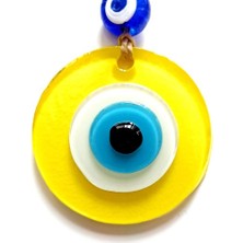 Store Mania Ieg™ Nazar Boncuklu Sarı Renk Mini Duvar Süsü Dekoratif Hediyelik Cam Eşya