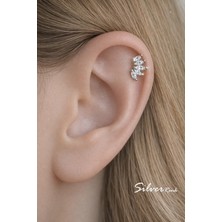 Sacce Scarves & Accessories Zirkon Taşlı Piercing Tragus Helix Kıkırdak Gümüş Renk