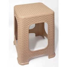 Store Mania Ieg™ 1 Adet Küçük Kahve Kir Tutmaz 30 cm Tabure Hasır Örgü Oturak Alt Kuşaklı Sağlam Diza