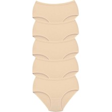 Store Mania Ieg™ 5 Adet Tutku Kadın Yüksek Bel Bato Kalın Lastik Külot Ten