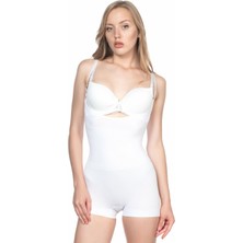 Beruflic Beyaz Mı Angel 2058 Göğsü Açık Kısa Paça Boy Korse