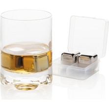 Store Mania Ieg™ 4&amp;#39;lü Çelik Metal Gold Kaplama Viski Taşı Soğutma Buz Küpü