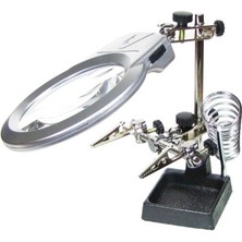 Store Mania Ieg™ Ayarlanabilir Başlıklı Elektronikçi Yardım Lehim Standı ile Ledli Büyüteç