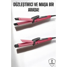 Özgürce Pratik ve Şık Saç Şekillendirici Seti, Düzleştirici ve Maşa Ikili