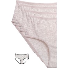 Store Mania Ieg™ 4'lü Yeni Seri Renkli Yüksek Bel Fitilli Ribana Bato Külot Kahve