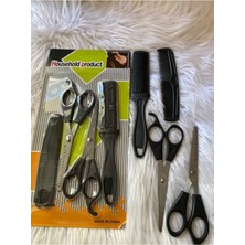 Store Mania Ieg™ 4 Parça Berber - Kuaför Tıraş Seti ( Ara Makas - Tarak- Jiletli Tarak- Makas )