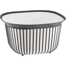 Store Mania Ieg™ Linea Kare Çizgi Desenli Kase 4 Lt ROYALEKS-BNM-3712