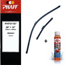 Phaff Renault Clio 5 (2020-2025) Ön Silecekleri (700MM+300MM) ve Börfh 32 ml Konsantre Cam Suyu Şampuanı Seti