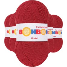 Store Mania Ieg™ 5 Adet Kristal El Örgü Lif Ipi Koyu Kırmızı 98237