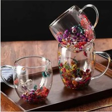 Store Mania Ieg™ 250 ml Büyük Cidarlı Çiçekli Bardak 1 Adet ROYALEKS-1385