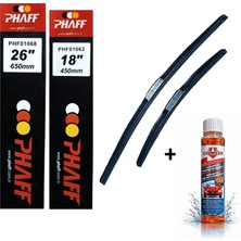 Phaff Honda Civic 10 Sedan-Hb (2018-2020) Ön Silecekleri (650MM+450MM) ve Börfh 32 ml Konsantre Cam Suyu Şampuanı Seti