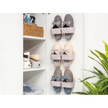 Store Mania Ieg™ Banyo Terlik Tutucu - Kapı Arkası Pratik Raf - Terlik Tutucu Gri