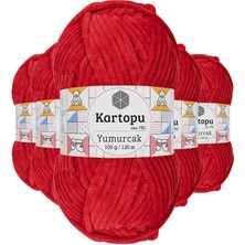 Store Mania Ieg™ 5 Adet Yumurcak Kadife El Örgü Ipi Açık Kırmızı K165