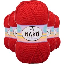 Store Mania Ieg™ 5 Adet Elite Baby El Örgü Ipi Tüylenmeyen Bebek Yünü Alev Kırmızı 207