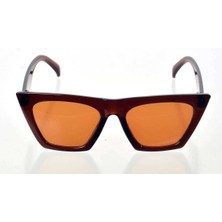 Store Mania Ieg™ Kahverengi Çerçeve Cat Eye Kadın Güneş Gözlüğü - Moda Gözlük