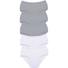 Store Mania Ieg™ 5 Adet Tutku Kadın Yüksek Bel Bato Kalın Lastik Külot S11