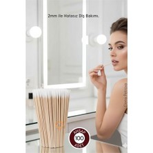 Store Mania Ieg™ 2mm Ucu Pamuklu Ahşap Micro Swab Diş Bakım Çubuğu - 100 Adet Premium Hijyenik Bakım Çu