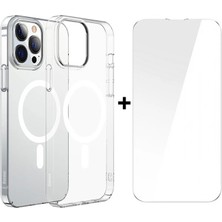 Store Mania Ieg™ Baseus Crystal iPhone 13 Pro Max 6.7 Magsafe Silikon Kılıf + Tempered Ekran Koruyucu Set-(5