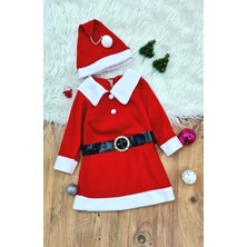 Store Mania Ieg™ Kız Çocuk Noel Anne Yılbaşı Kostümü Etekli Şapkalı Elbise Yılbaşı Noel Baba Kost�