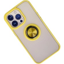 Store Mania Ieg™  Iphone 13 Pro Max Kılıf Montreal Yüzüklü Silikon Kapak - Sarı