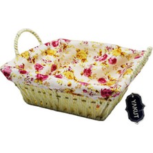 Store Mania Ieg™ Hasırlı Bezli Ekmek Sepeti Kare Renkli ROYALEKS-8823