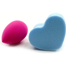 Store Mania Ieg™ 2 Li Mini Makyaj Süngeri Çanta Boy Kalp ve Oval