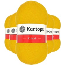 Store Mania Ieg™ 5 Adet Kristal Çift Katlı El Örgü Lif Ipi Koyu Sarı K320