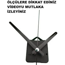 Cnr Shop Saat Mekanizması, 18 mm Şaft Boyu Sessiz Çalışır Duvar Saati Mekanizma Akrep-Yelkovan-Saniye-(Askılı)