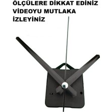 Cnr Shop Saat Mekanizması, 16 mm Şaft Boyu Sessiz Çalışır Duvar Saati Mekanizma Akrep-Yelkovan-Saniye-(Askılı)