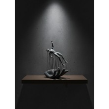 Store Mania Ieg™ Gri El Insan Figürü Minimal ve Anlamlı Dekoratif Biblo Modern Ev Dekorasyonu