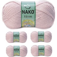 Store Mania Ieg™ 5 Adet Vizon Premium Akrilik El Örgü Ipi Yünü Renk NO:318 Gül Goncası