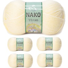 Store Mania Ieg™ 5 Adet Vizon Premium Akrilik El Örgü Ipi Yünü Renk NO:256 Krem