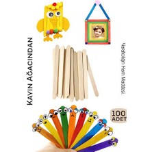 Store Mania Ieg™ Steril Ahşap Boyanabilir Oyun Çubukları 100 Adet  Pürüzsüz Dokulu  Dayanıklı 9 cm