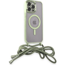 Store Mania Ieg™  Iphone 14 Pro Kılıf Divo Lazer Askılı Magsafe Kapak - Koyu Yeşil
