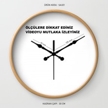 Cnr Shop Duvar Saati Mekanizması, 14 mm Şaft Sessiz Çalışır Akar Mekanizma Akrep-Yelkovan-Saniye-(Askılı)