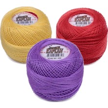 Store Mania Ieg™ 3 Adet Kaplan Etamin ve Kanaviçe Ipi 8 No Kod/renk: 742 - 666 - 550 - Ryl