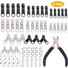 Store Mania Ieg™ Ally 85 Parça Fermuar Başlığı Yedek Parça Onarım Tamir Seti Çanta Çadır Pantolon Fe