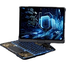 Store Mania Ieg™  JP11 iPad Pro 11 (2022) Kılıf Vales Dönen Ledli Klavyeli Tablet Kılıfı - Siyah