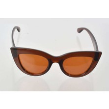 Store Mania Ieg™ Kahverengi Çerçeve Cat Eye Kadın Güneş Gözlüğü - Moda Gözlük