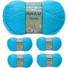 Store Mania Ieg™ 5 Adet Vizon Premium Akrilik El Örgü Ipi Yünü Renk NO:235 Nazar Boncuğu