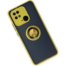 Store Mania Ieg™  Xiamoı Redmi 10C Kılıf Montreal Yüzüklü Silikon Kapak - Sarı