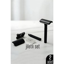 Store Mania Ieg™ 2'li Şık Siyah Plastik Tıraş Aleti – Manuel Tıraş Bıçağı   Jiletli Ergonomik Sapl