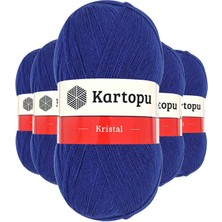 Store Mania Ieg™ 5 Adet Kristal Çift Katlı El Örgü Lif Ipi Lacivert K627