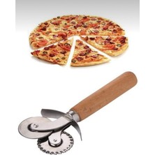 Store Mania Ieg™ Çift Başlıklı Ahşap Saplı Pizza Kesici Hamur Kesici