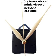 Cnr Shop Sessiz Çalışan Saat Mekanizması Şaft Uzunluğu 14 mm Saat Motoru Akrep Yelkovan Saniye Askılı Gold