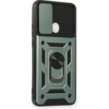 Store Mania Ieg™   A15 Kılıf Pars Lens Yüzüklü Silikon - Yeşil