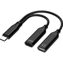 Store Mania Ieg™ Ally Iphone 15 Için Type-C Şarj + Kulaklık 2in1 Çevirici Adaptör 60W-(5775)