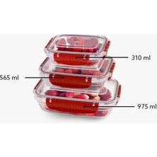 Store Mania Ieg™ Master Dikdörtgen Saklama Seti 3'lü 310-565-975 ml ROYALEKS-30886